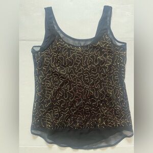 Xhilaration Black Sequined Tank Top